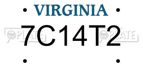 7C14T2 Virginia License Plate