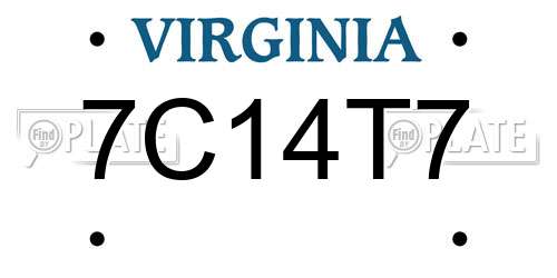 7C14T7 Virginia License Plate