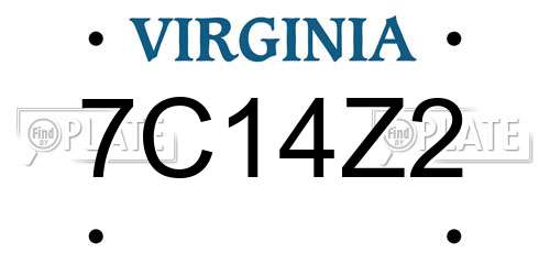 7C14Z2 Virginia License Plate
