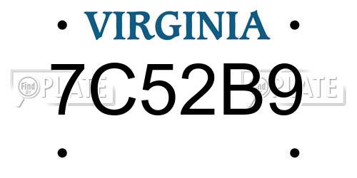 7C52B9 Virginia License Plate