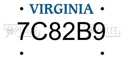 7C82B9 Virginia License Plate