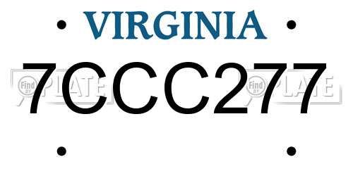 7CCC277 Virginia License Plate