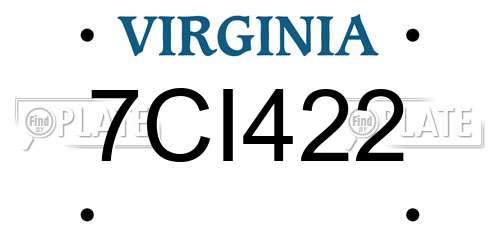 7CI422 Virginia License Plate