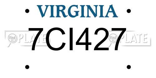 7CI427 Virginia License Plate