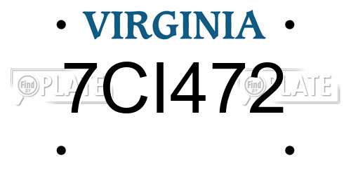 7CI472 Virginia License Plate