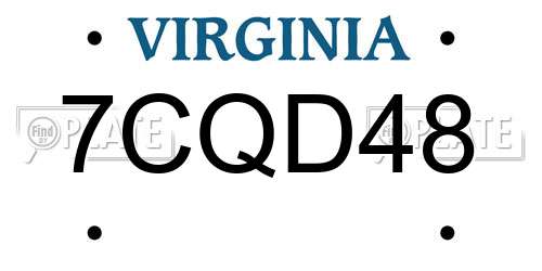 7CQD48 Virginia License Plate