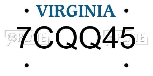 7CQQ45 Virginia License Plate