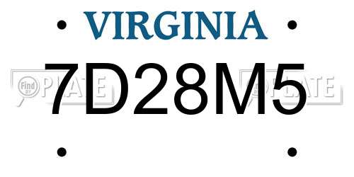 7D28M5 Virginia License Plate