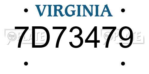 7D73479 Virginia License Plate