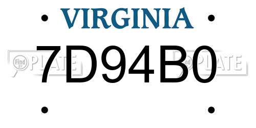 7D94B0 Virginia License Plate
