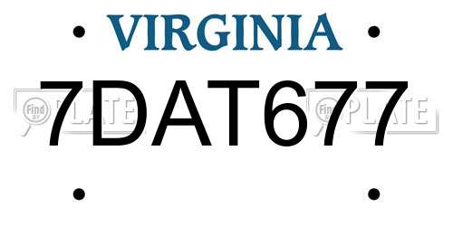 7DAT677 Virginia License Plate
