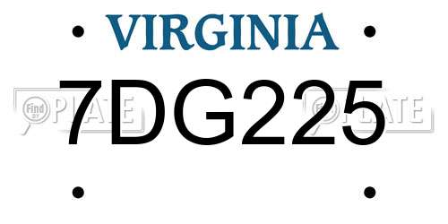 7DG225 Virginia License Plate