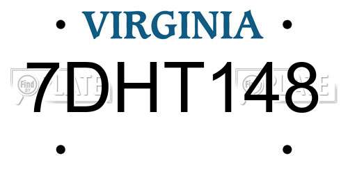 7DHT148 Virginia License Plate