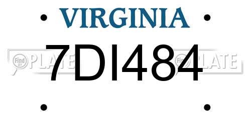 7DI484 Virginia License Plate