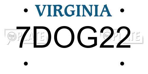 7DOG22 Virginia License Plate