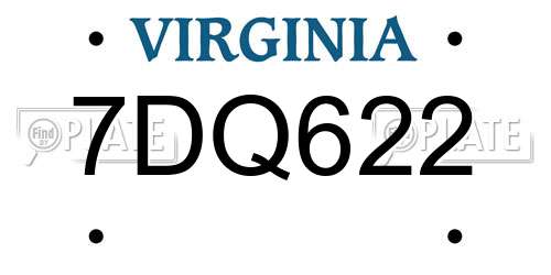 7DQ622 Virginia License Plate