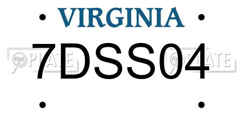 7DSS04 Virginia License Plate