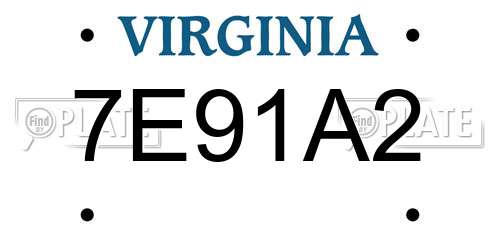 7E91A2 Virginia License Plate