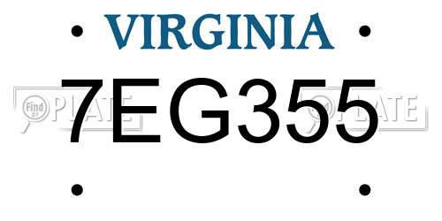 7EG355 Virginia License Plate