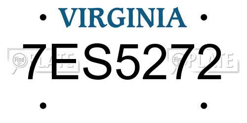 7ES5272 Virginia License Plate