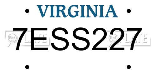 7ESS227 Virginia License Plate