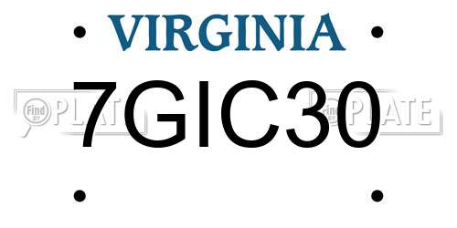 7GIC30 Virginia License Plate