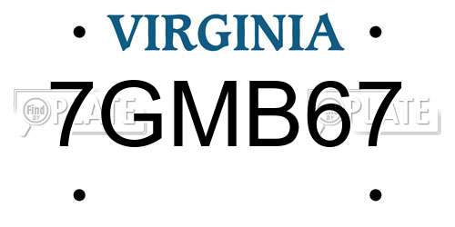 7GMB67 Virginia License Plate