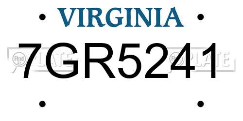 7GR5241 Virginia License Plate