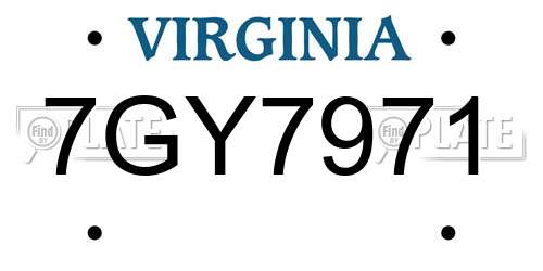 7GY7971 Virginia License Plate