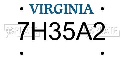 7H35A2 Virginia License Plate
