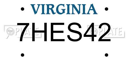 7HES42 Virginia License Plate