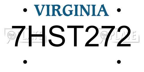 7HST272 Virginia License Plate