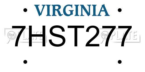 7HST277 Virginia License Plate