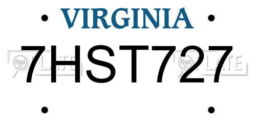 7HST727 Virginia License Plate