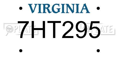 7HT295 Virginia License Plate