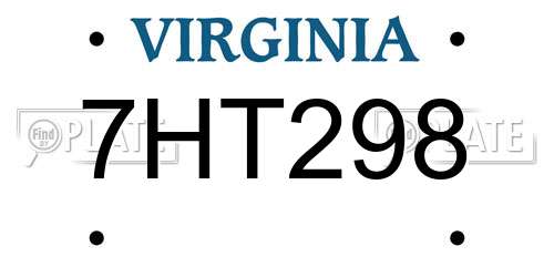 7HT298 Virginia License Plate