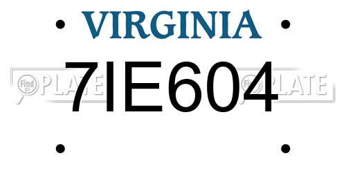 7IE604 Virginia License Plate