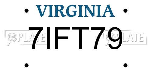 7IFT79 Virginia License Plate
