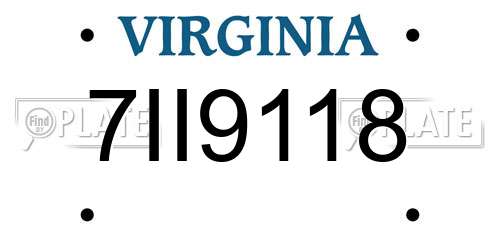 7II9118 Virginia License Plate