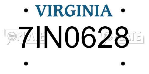 7IN0628 Virginia License Plate