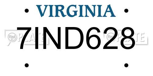 7IND628 Virginia License Plate