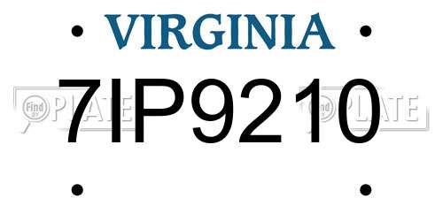 7IP9210 Virginia License Plate