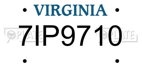 7IP9710 Virginia License Plate