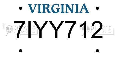 7IYY712 Virginia License Plate
