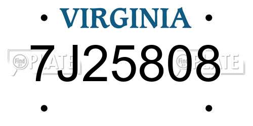 7J25808 Virginia License Plate