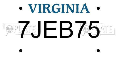 7JEB75 Virginia License Plate
