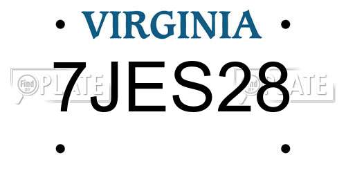 7JES28 Virginia License Plate