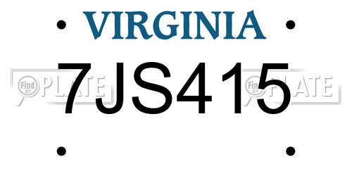 7JS415 Virginia License Plate