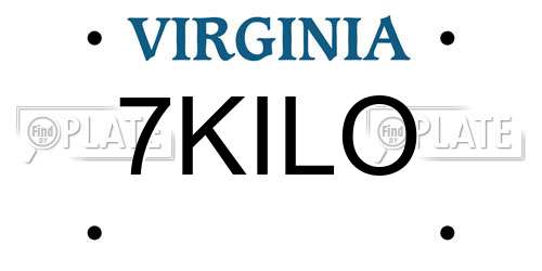 7KILO Virginia License Plate