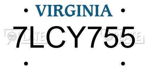 7LCY755 Virginia License Plate